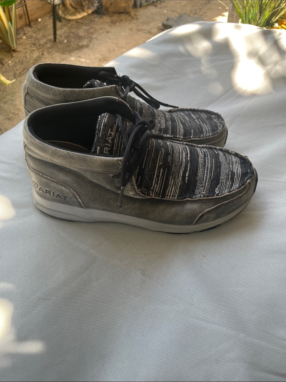 Ariat Gray and Black Knit-Top Slip-On Sneakers